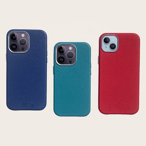 Étui pour téléphone portable en cuir véritable galet personnalisé pour <span class=keywords><strong>iPhone</strong></span> <span class=keywords><strong>14</strong></span> <span class=keywords><strong>Pro</strong></span> <span class=keywords><strong>Max</strong></span> étui magnétique puissant étui <span class=keywords><strong>iphone</strong></span> étui en cuir litchi - Product Image 1