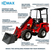 INMAX Mini chargeuse sur pneus articulée compacte de 1 tonne Certifié CE Machines agricoles de terrassement Mini chargeuse articulée