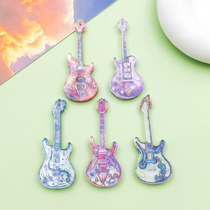 Colgante de guitarra de acrílico de doble cara, accesorio de joyería DIY para pulsera, collar, manualidades, 5 colores, mezcla y combina - Product Image 4