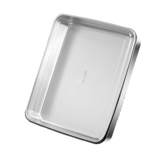 Moule à tiramisu en acier inoxydable, rectangulaire, fond plat, avec couvercle, pour la cuisson et le service - Product Image 3