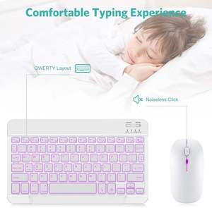 Cordless Compact Ultra-Thin LED Backlit Wireless <b>Keyboard</b> Mouse Combo Portable <b>Mini</b> Design for PC Laptop Smart TV Stock - Product Image 5