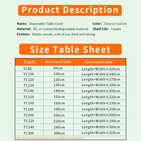 Couvre-table en plastique jetable de fête imperméable et résistant à l'huile personnalisé nappes en PE rectangle avec élastique