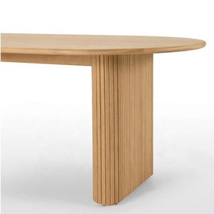 İskandinav katı ahşap oval masa ev yemek masası yaratıcı ışık lüks günlük sehpa tasarımcı yaratıcı tezgah - Product Image 5