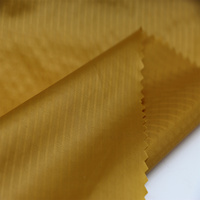 Tissu taffetas 100% polyester recyclé, tissé, entièrement mat, hydrofuge, ripstop, calandré, 20D 400T, pour doublure de manteau, veste, sacs