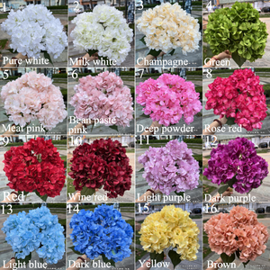 Vente en gros de 5 grandes hortensias populaires, hortensias français artificiels, blanc <span class=keywords><strong>lait</strong></span>, pour les décorations de mariage, les arrangements floraux - Product Image 2