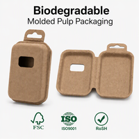 Boîte d'emballage en pulpe moulée sur mesure, biodégradable, écologique, design en forme de coquille pour les produits électroniques et de soins personnels