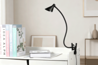 Lámpara de Mesa LED Moderna con Cuello de Cisne Flexible, Inalámbrica, Recargable por CA, Control por Interruptor, de Metal y ABS, Ideal para Estudio