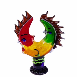 Tapón <span class=keywords><strong>de</strong></span> <span class=keywords><strong>Botella</strong></span> <span class=keywords><strong>de</strong></span> <span class=keywords><strong>Vino</strong></span> Murano con Forma <span class=keywords><strong>de</strong></span> Gallo Colorido, Arte en Vidrio Hecho a Mano para Decoración del Hogar, para Navidad - Product Image 1