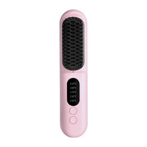 Lisseur de cheveux portable USB rechargeable, ionique négatif, sans fil, mini brosse électrique pour cheveux, peigne lisseur - Product Image 1