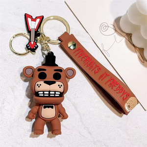 Juego de dibujos animados figura de acción FNAF Freddy's Fazbear oso muñeca modelo juguete cinco noches Freddy llavero para chico regalo de cumpleaños - Product Image 6