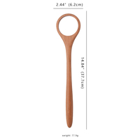 Fouet manuel en bois de cerisier à long manche, style hollandais/danois, pour levain, œufs, farine et pâte, avec design à gros trous, écologique, compatible lave-vaisselle et four