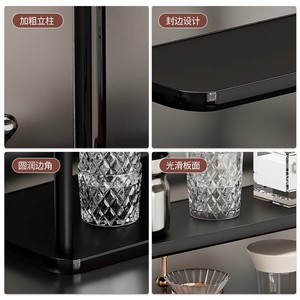 Étagère de rangement multi-niveaux à 2 étages, noire, pour comptoir de cuisine - Product Image 4