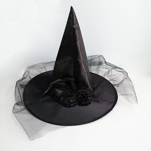 Pentagrama de Halloween, sombrero de mago, sombrero de <span class=keywords><strong>bruja</strong></span>, malla impresa, calabaza, accesorios de disfraz, sombrero de <span class=keywords><strong>bruja</strong></span> - Product Image 5