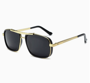 Lunettes de soleil vintage personnalisées 2025 pour hommes et femmes, double pont, protection UV400, monture métallique carrée, style punk - Product Image 4