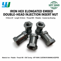 Connecteur fileté à double hexagone à accouplement long, moulé par injection plastique de précision CNC, personnalisé OEM, directement de l'usine