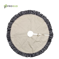 Prosub personnalisé arbre de Noël jupe tapis Sublimation blanc volants Buffalo Plaid noël lin arbre jupe