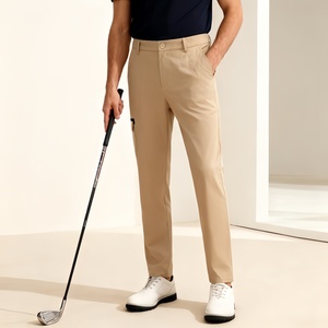 กางเกงกอล์ฟผู้ชายพรีเมียม ผ้า Worsted ป้องกันรังสียูวี แห้งเร็ว ยืดหยุ่น ระบายอากาศ ทรงขาตรง สไตล์คาร์โก้ เหมาะสำหรับฤดูหนาว ฝึกซ้อมกอล์ฟ - Product Image 1