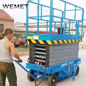 Plataforma de elevación de tijera móvil, elevador hidráulico pequeño de cuatro <span class=keywords><strong>ruedas</strong></span>, 9m - Product Image 6