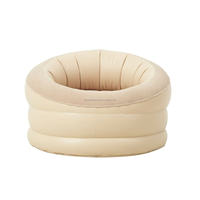 Vente directe usine OEM : Fauteuil gonflable rapide, pliable et léger en PVC floqué, avec repose-pieds, pour chambre et camping, pompe incluse