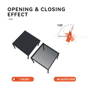 Pérgola de techo de Louvre de aluminio Parasol clásico de lujo para exteriores con gazebos con recubrimiento en polvo Características a prueba de lluvia - Product Image 4