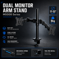 Support d'écran double réglable à 90 degrés, 17-32 pouces, 9 kg, à clipser sur bureau, pour la maison - Nouveau modèle économique