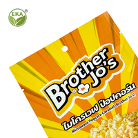 Sacs plats personnalisés imprimés avec finition brillante pour emballage alimentaire de pop-corn, scellables à chaud et aluminisés