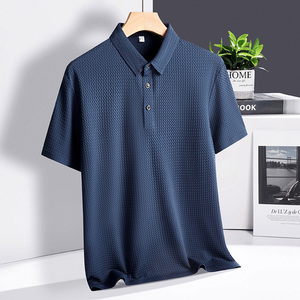 Short d'été pour hommes pour POLO Shirt New Business Casual Solid Color Simple Versatile Lapel T-Shirt Breathable Embroidery Canva - Product Image 1