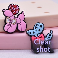 Patch en caoutchouc souple PVC époxyé motif chiot ballon mignon, accessoires de décoration pour collier d'animal, fleur de chaussure, boucle de chaussure, porte-clés DIY