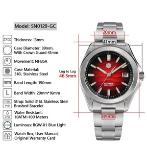San Martin New Gada Watch 39mm Desert Texture Men Dress Watch NH35 Automatic Mechanical Sapphire Waterproof 100m Luminous SN0129 - Product Image 6