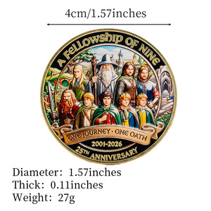 Moneda Conmemorativa del 25 Aniversario de El Señor de los Anillos, Artesanía en Metal, Adorno para Fanáticos de la Película, Colección, Recuerdo, Regalo - Product Image 6