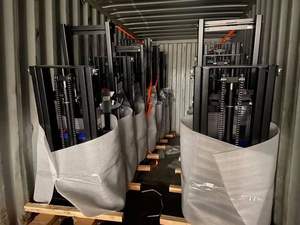 CJLIFT1.5Tonトランシーバー電動スタッカー4mリフティング高さ電動パレットスタッカー調節可能なストラドルタイプ - Product Image 5