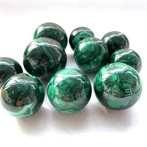 High Quality Natural Polished Green Malachite Crystal Spheres Malachite Sphere For Energy