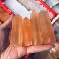 Grosir jeruk Selenite menara alami kristal penyembuhan kuarsa titik kerajinan rakyat untuk dekorasi rumah