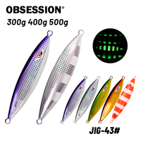 TEASER J43 300g 400g 500g Tête de jigging métallique pour la pêche avec lame rotative, jigs à chute rapide et lente, leurre de pêche