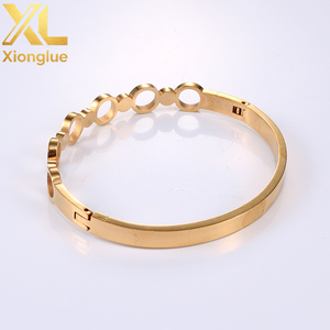 Creative Women Jewelry Wholesale Custom Stainless Steel 18K Gold Plated Hollow <b>Infinity</b> Love Cuff Bangles <b>Bracelets</b> for Women - Product Image 3