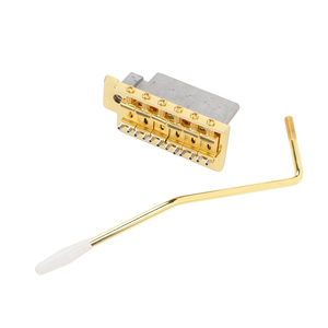 Pont de tremolo de 52,5 mm avec barre en alliage de zinc, remplacement de pont de <span class=keywords><strong>guitare</strong></span> électrique <span class=keywords><strong>vintage</strong></span> pour guitares de style <span class=keywords><strong>Fender</strong></span> Strat, doré - Product Image 5