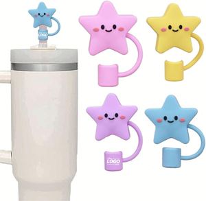 Reusable Silicone Straw Cap Topper for Cup, Dust-Proof Tip Cover Caps, Cute Straw Protectors for Christmas Gifts - Product Image 1