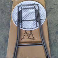 Table de bar pliante ronde en plastique blanc de haute qualité, portable, pour l'extérieur, pour les fêtes, bon marché, 32 pouces