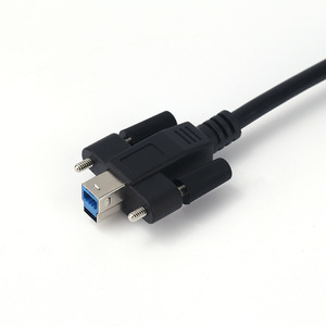 HOLLOW USB 3.0 AM To BM Cable 0.5M With <b>Screw</b> Mounting Tinned <b>Copper</b> Connector Black - Product Image 3