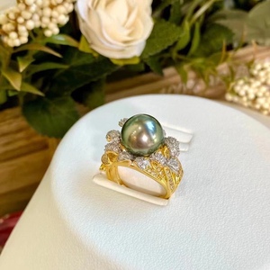 Nouvelle bague haut de gamme Buchirati en argent pur S925 avec perle ronde de 10-11 mm, design impeccable et bouche mobile - Product Image 1