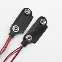 Adaptateur Convertisseur 2*PP3 vers Terminal PP9 pour Piles 9V, Câble 26AWG en PVC et Cuivre Nickelé pour Réparation d'Appareils Électroniques