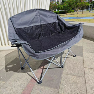 <span class=keywords><strong>Poltrona</strong></span> portatile divano a due piani per esterni pieghevole in cotone con portabicchieri da vino per vacanze di piacere e campeggio - Product Image 3