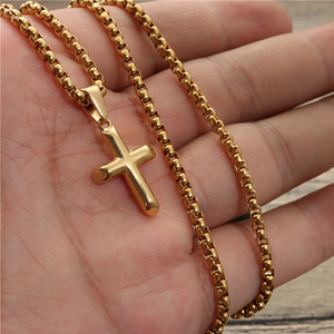 <b>Cross</b> Pendant Necklace Zinc Alloy Unisex Gift Jewelry Hip Hop Style Trendy Design - Product Image 2
