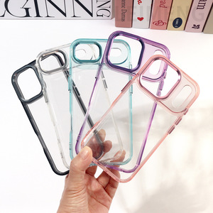 Suitable for iPhone 17 phone case, metal lens <b>frame</b>, golden shield groove, epoxy full-coverage anti-drop phone case - Product Image 2