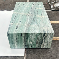 Table basse de luxe en marbre vert cascade, en quartzite vert naturel du Brésil, rectangulaire, pour salon