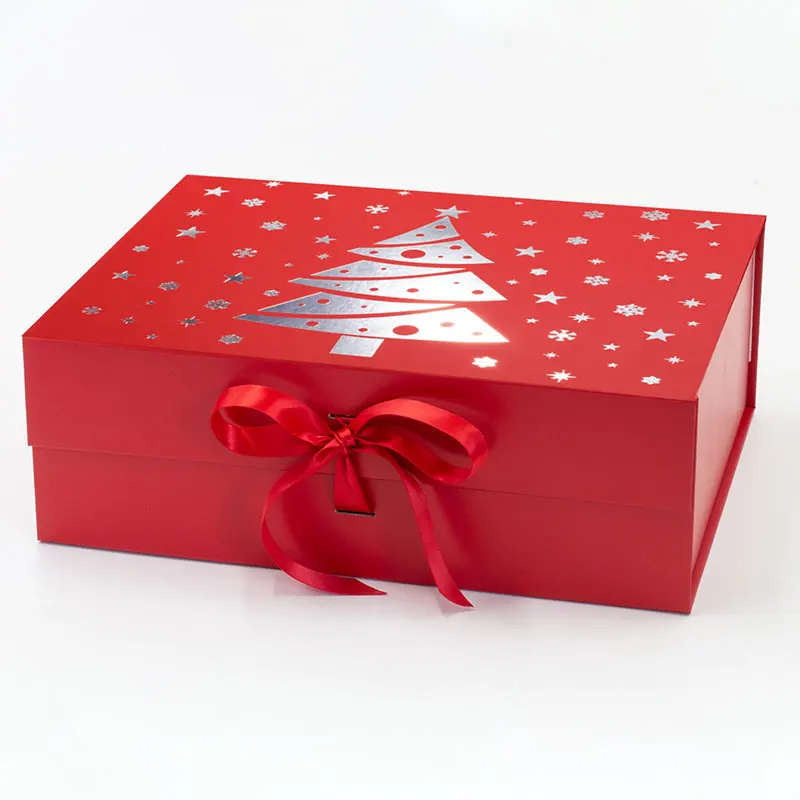 Wholesale Red Color New Year Christmas Eve Magnetic Lid Gift