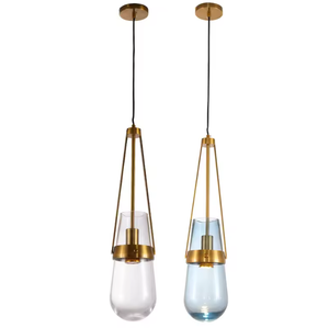 Zeal Lighting, luz colgante LED moderna, cristal azul marino para vestíbulo de Hotel, candelabro elegante y luces colgantes - Product Image 1