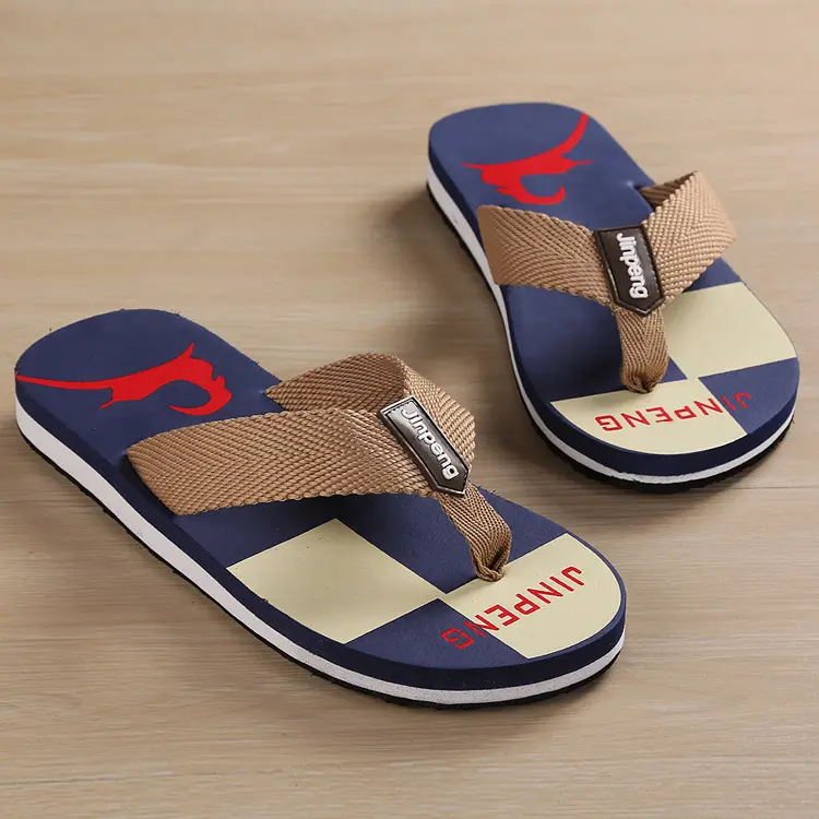 Factory Price New non-slip beach sandals fashion casual plus size slippers men's summer herringbone Deer flip flops men's