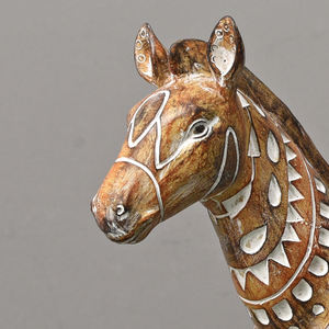 Preço baixo Atacado arte totem estilo africano decoração estátua tamanho resina cavalo animal estatueta casa cabeça pônei escultura de jardim - Product Image 3