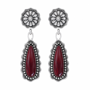 Orecchini Pendenti Vintage Rossi Scintillanti, Gioielli di Moda per Donne - Product Image 1